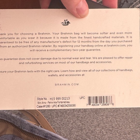 Brahmin Gray and Tan Croc-Embossed Satchel - Picture 11 of 14